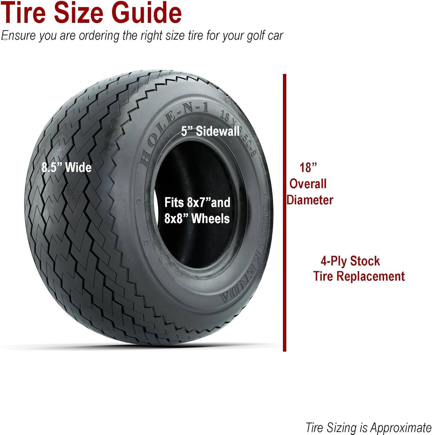 Kenda K389 Hole-N-1 Bias Tire - 18x8.50-8