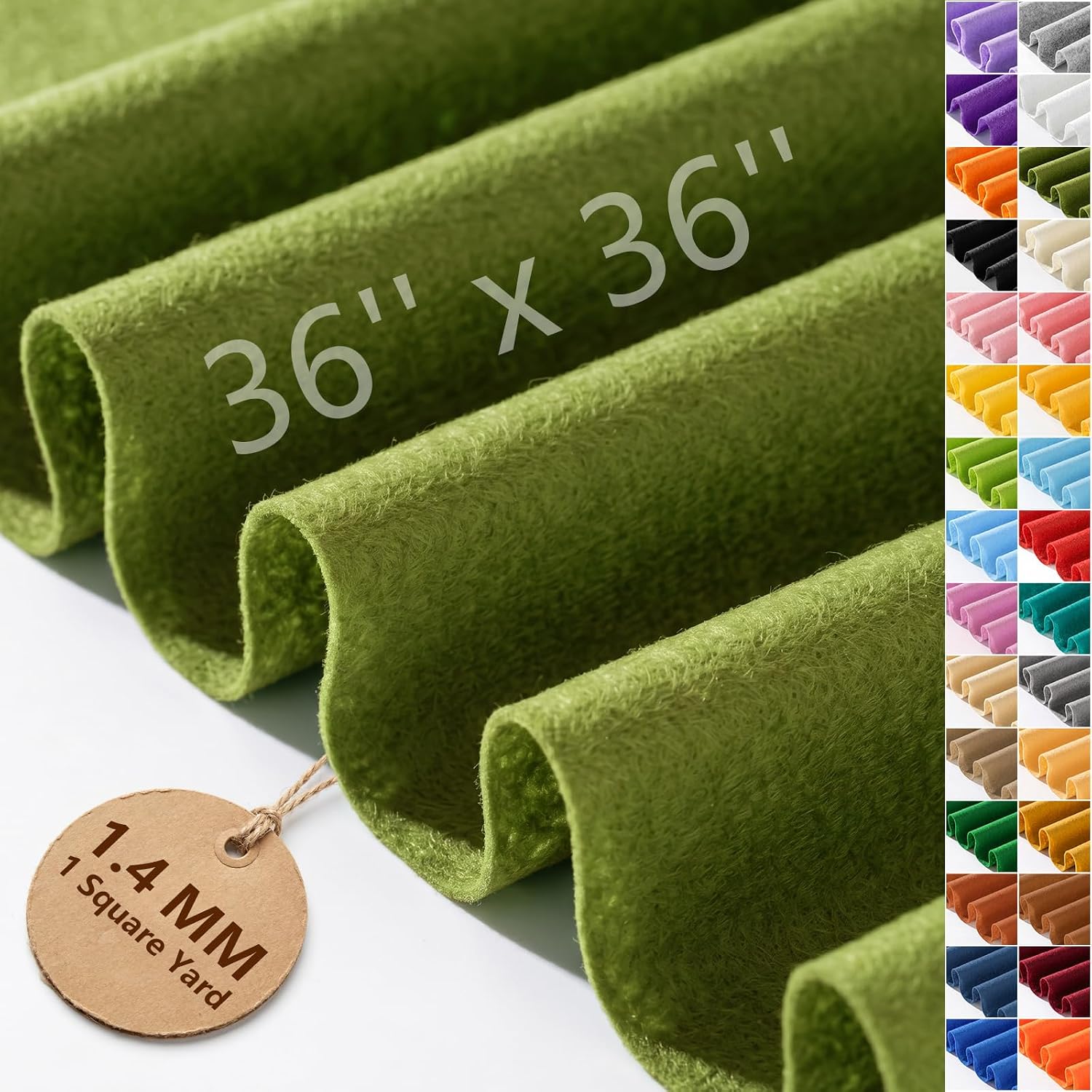 Antique Gold Soft Felt Sheet 36'' X 36'', 1.4mm Felt Fabric Sheet for Craft