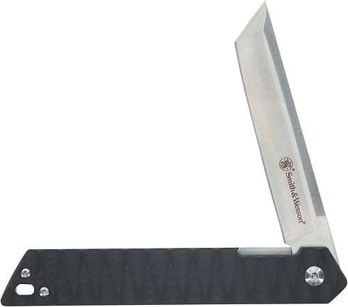 Miniatura 2 de Smith & Wesson Cuchillo plegable ultradeslizante de acero inoxidable 24/7 de 8.25 pulgadas con hoja Tanto de 3.5 pulgadas y mango G10 para