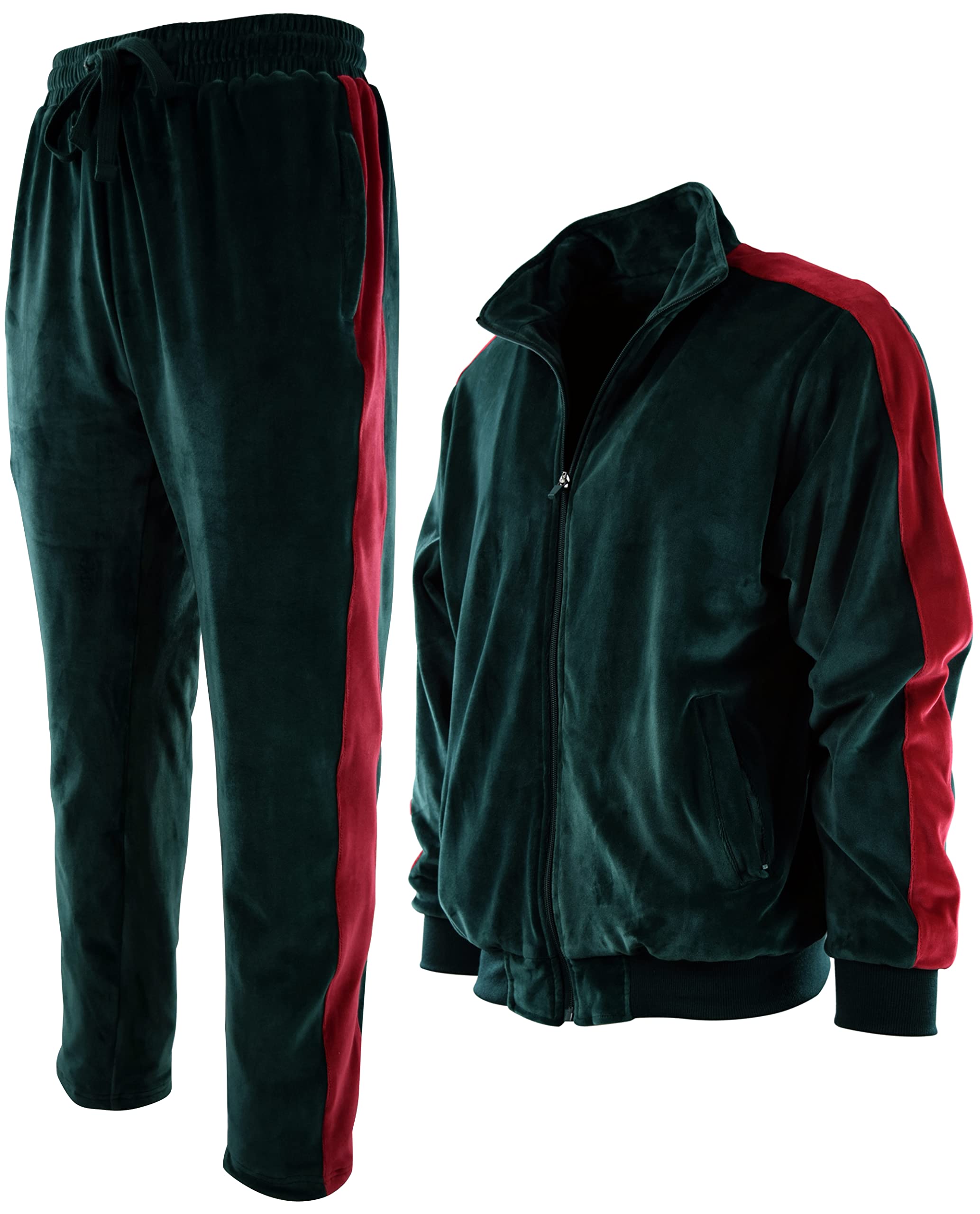 Mens Velour Set with Zippered Pockets and Velour Lining-image-15