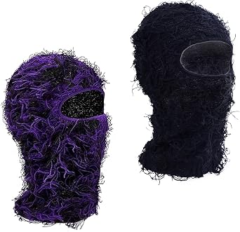 TFTSR 2 Pack Distressed Balaclava Ski Masks for Men,Shiesty Sheisty Masks for Cold Weather,Women Winter Knitted Full Covering