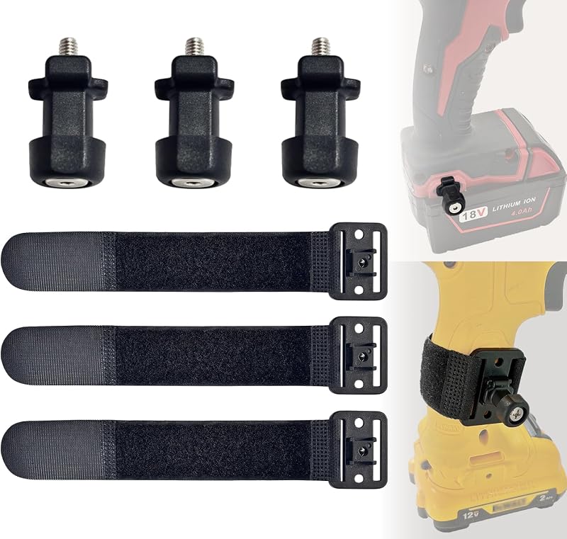 Tool Holster for Tool Belt Accessories, All-Metal Clip-On Tool Belt Holder | Drill Holster for Tool Belt, Self-Locking Drill Holder for Drill,Driver and Other Tool,Compatible with Most Major Tool Brands
