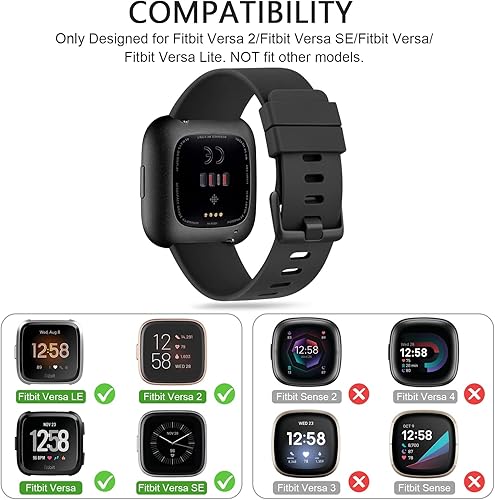Miniatura 2 de Vancle Correas para reloj inteligente Fitbit Versa 2Fitbit Versa SEFitbit Versa Lite para mujeres y hombres, correa deportiva de repuesto para reloj