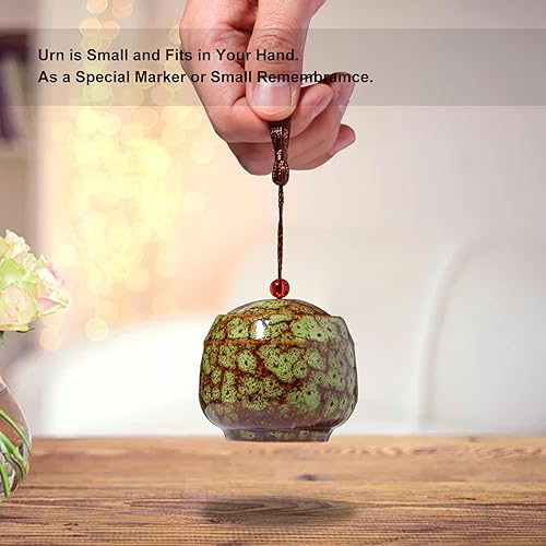 Miniatura 3 de MOCANDA Urnas pequeñas para cenizas humanas, hermosa urna de cremación de árbol de la vida de cerámica, urnas de recuerdo para cenizas humanas, para