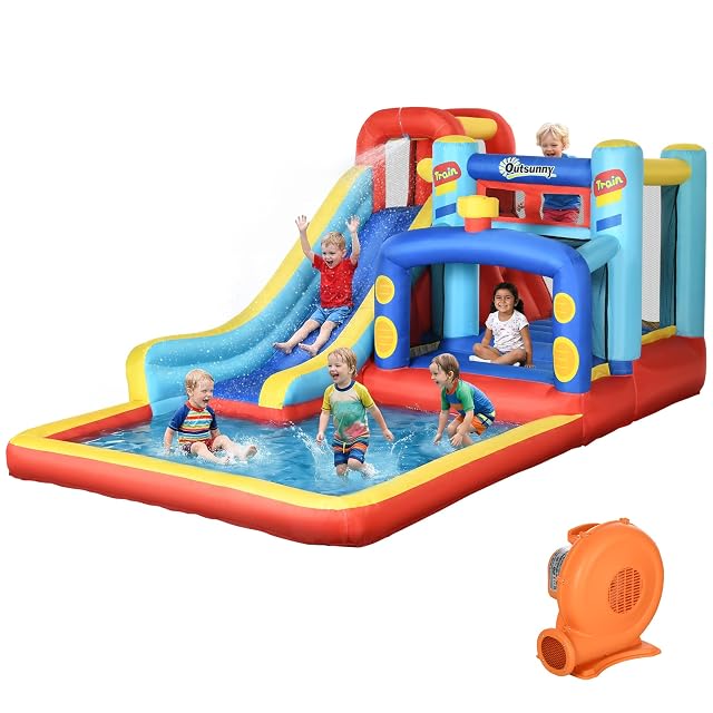Outsunny Castillo Hinchable 4 en 1 3-8 Años 435x245x200 cm Multicolor