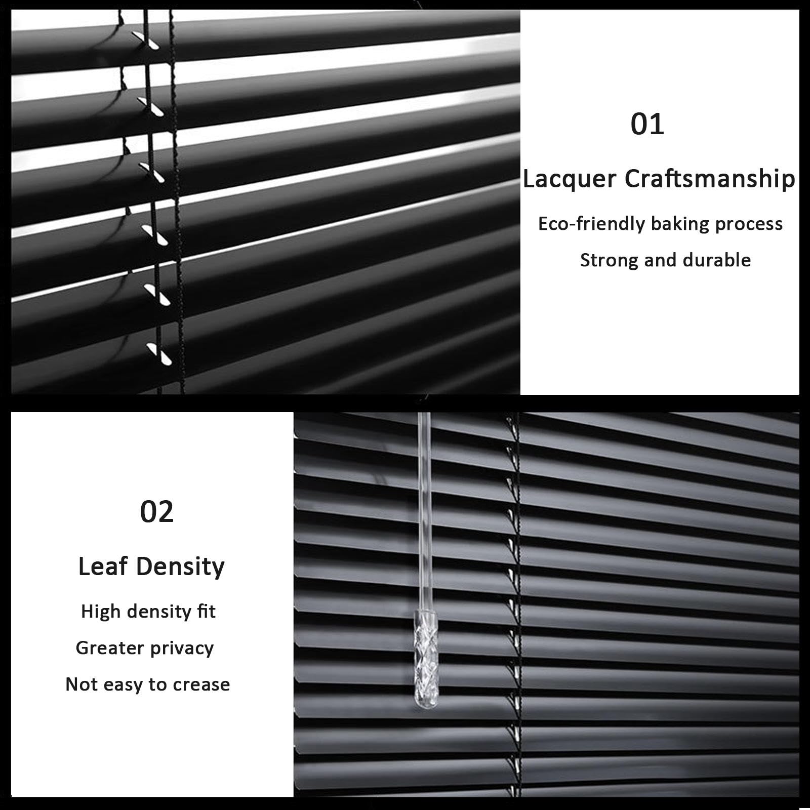 Tende veneziane in alluminio, 25 mm, orizzontali, 150 x 130 cm, impermeabili, anti UV, oscuranti, per bagno, camera da letto, cucina, ampia tenda a doghe in metallo