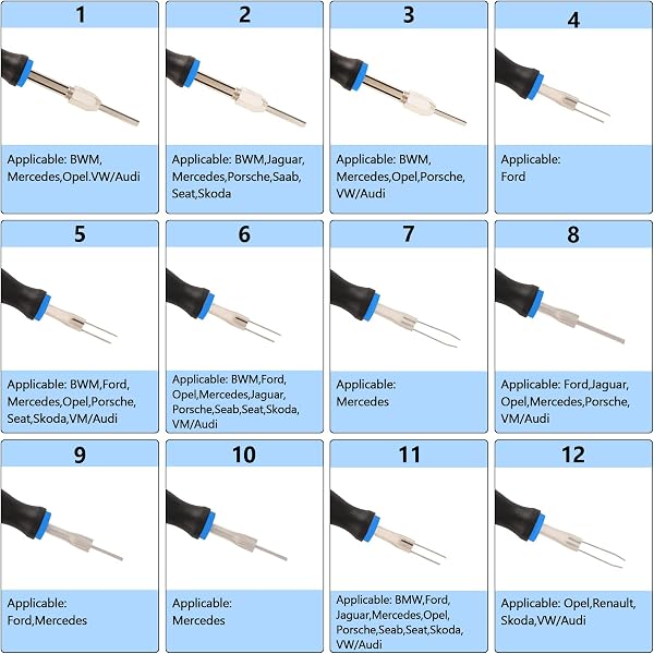 KAISAL 23 Pcs Automotive Terminal Removal Tool Kit Carbon Steel Car Terminal Release Tool Universal Electrical Wiring Connector - 4