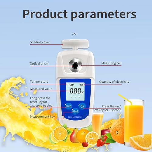Miniatura 5 de Refractómetro digital Brix de alta precisión con ATC para prueba de contenido de azúcar 0-55% Brix Tester Brix Meter para agua potable Bebida Jugo