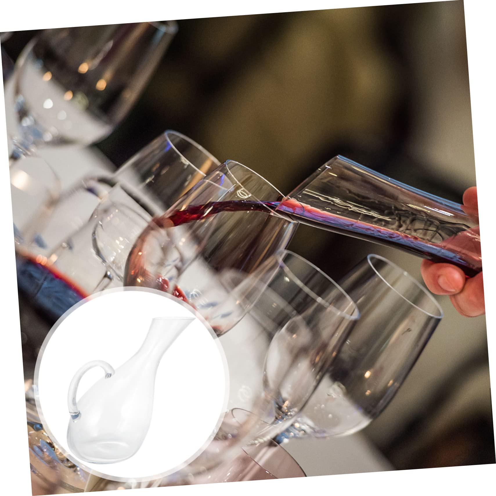 Decanter Vino in Vetro Trasparente con Ergonomico Versatore per Ristoranti Bar e Casa Facile da per Esaltare Gusto del Vino