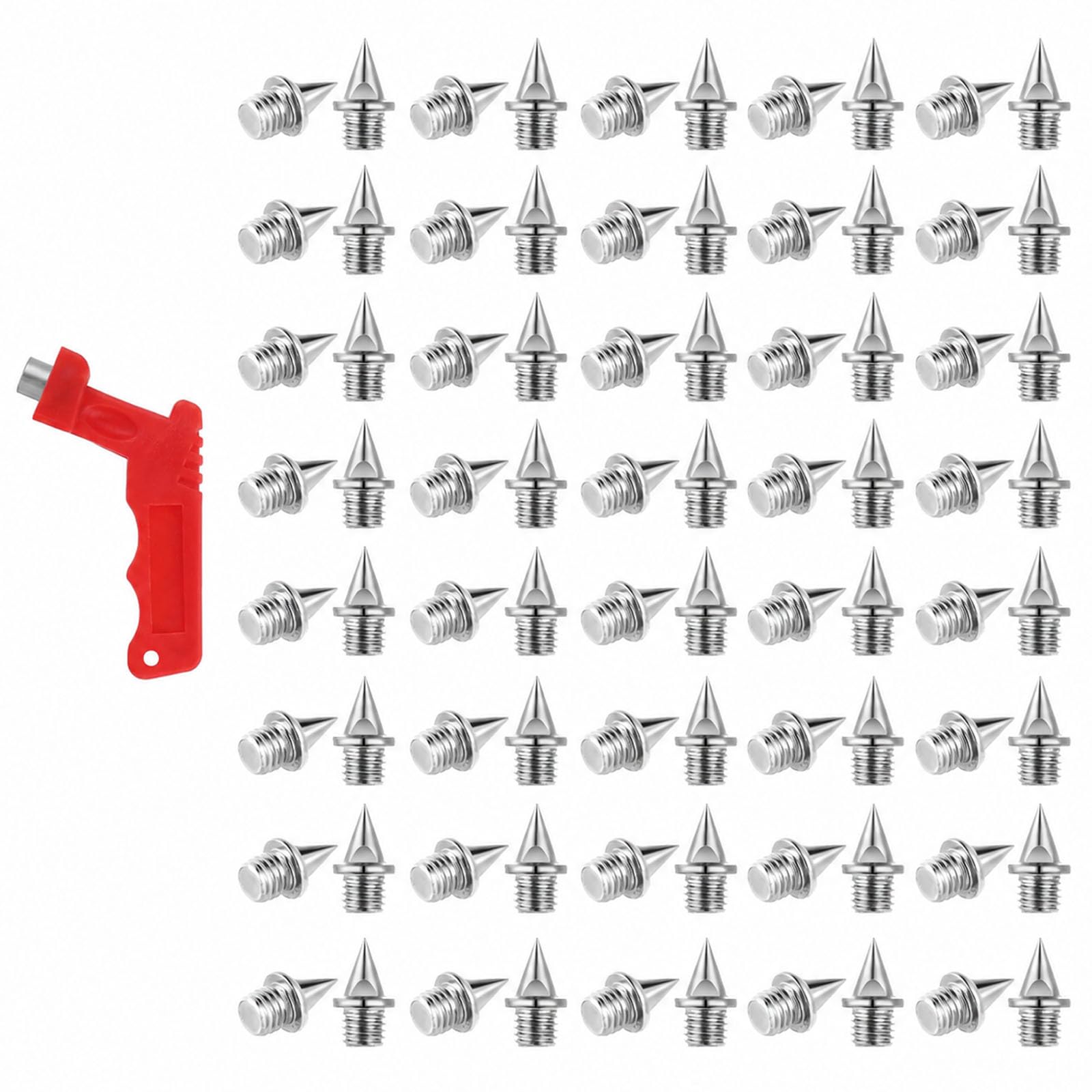 Talinco 50PCS 6mm Pyramid Track Shoe Spikes with Wrench for Sprint Running