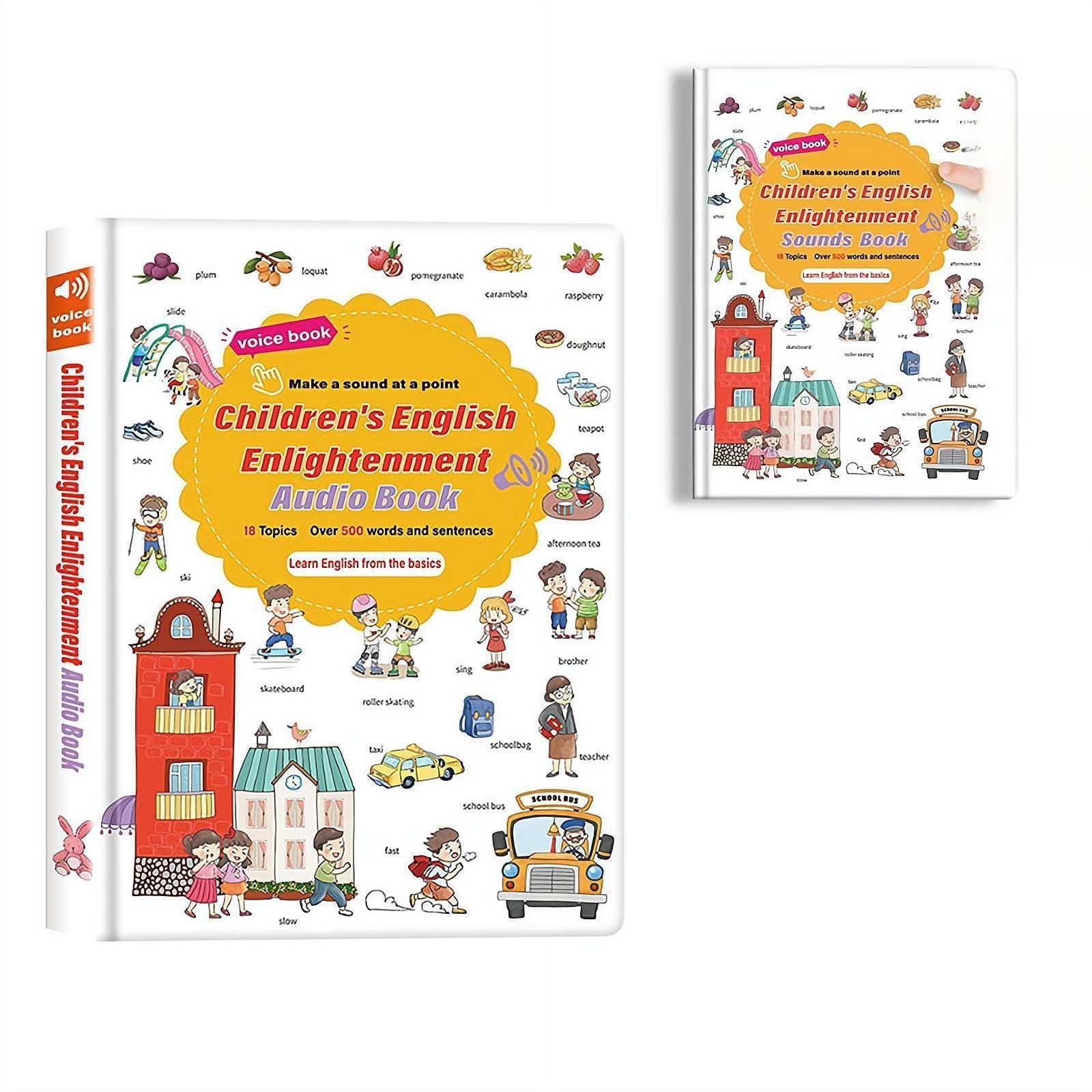 500-word Audio Learning Book, English Words Sound Book, 500+ Words Talking Interactive Audio Books, Fun Early Learning English for Kids 2-6 Years Olda