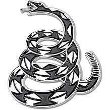 Dont Tread on Me 3D Metal Car Sticker, Rattlesnake Vehicle Decal, Gadsden Flag Auto Emblem for Automotive Truck Motorcycle Vans Silver/Black
