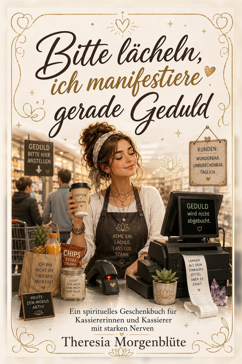 Bitte lächeln, ich manifestiere gerade Geduld: Ein spirituelles Geschenkbuch für Kassiererinnen und Kassierer mit starken Nerven