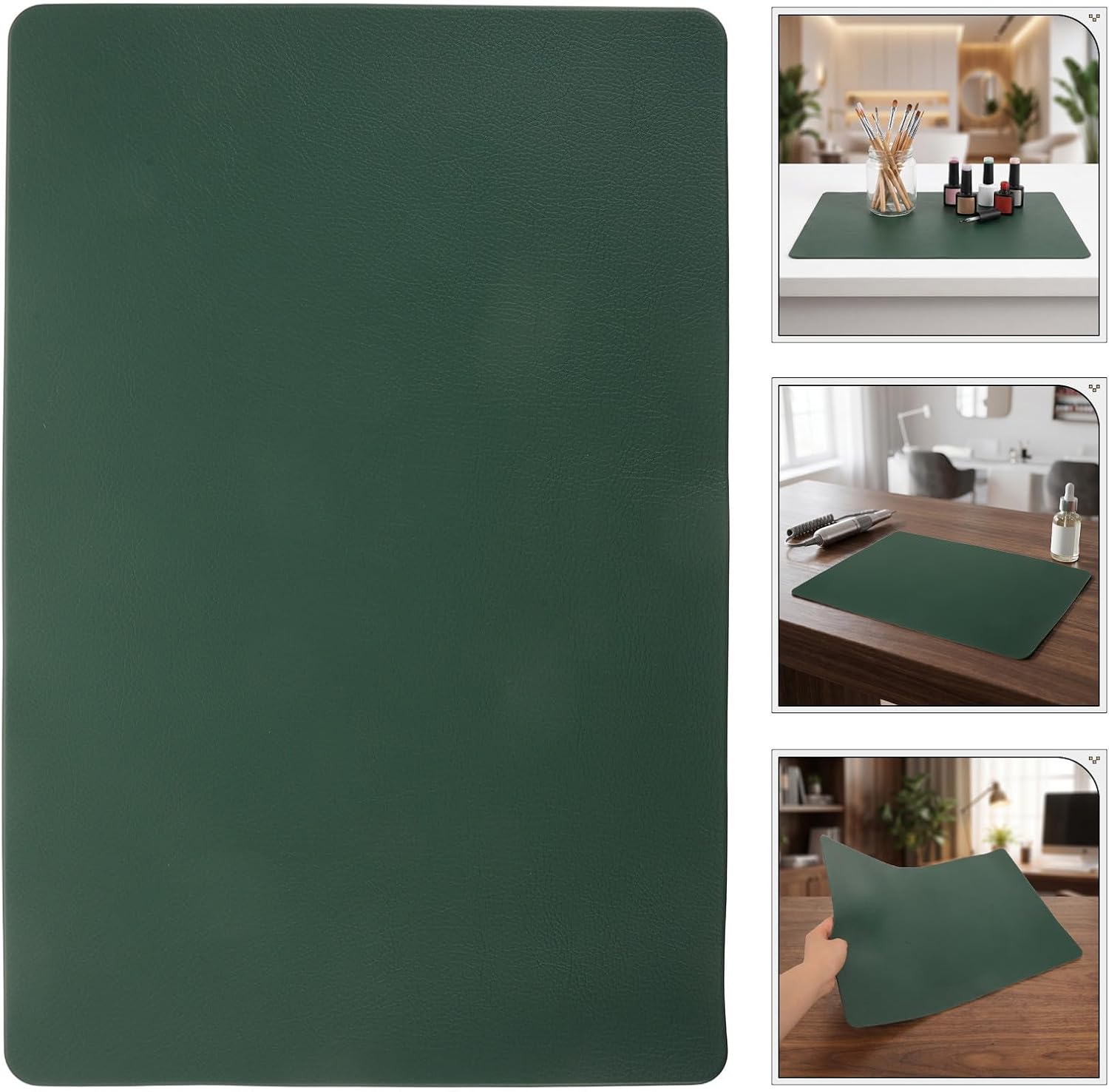 ERINGOGO Reusable Pu Leather Nail Art Mat for Nail Tech Workspace Stain-Resistant and Anti-Slip Manicure Pad with Elegant Matte Finish
