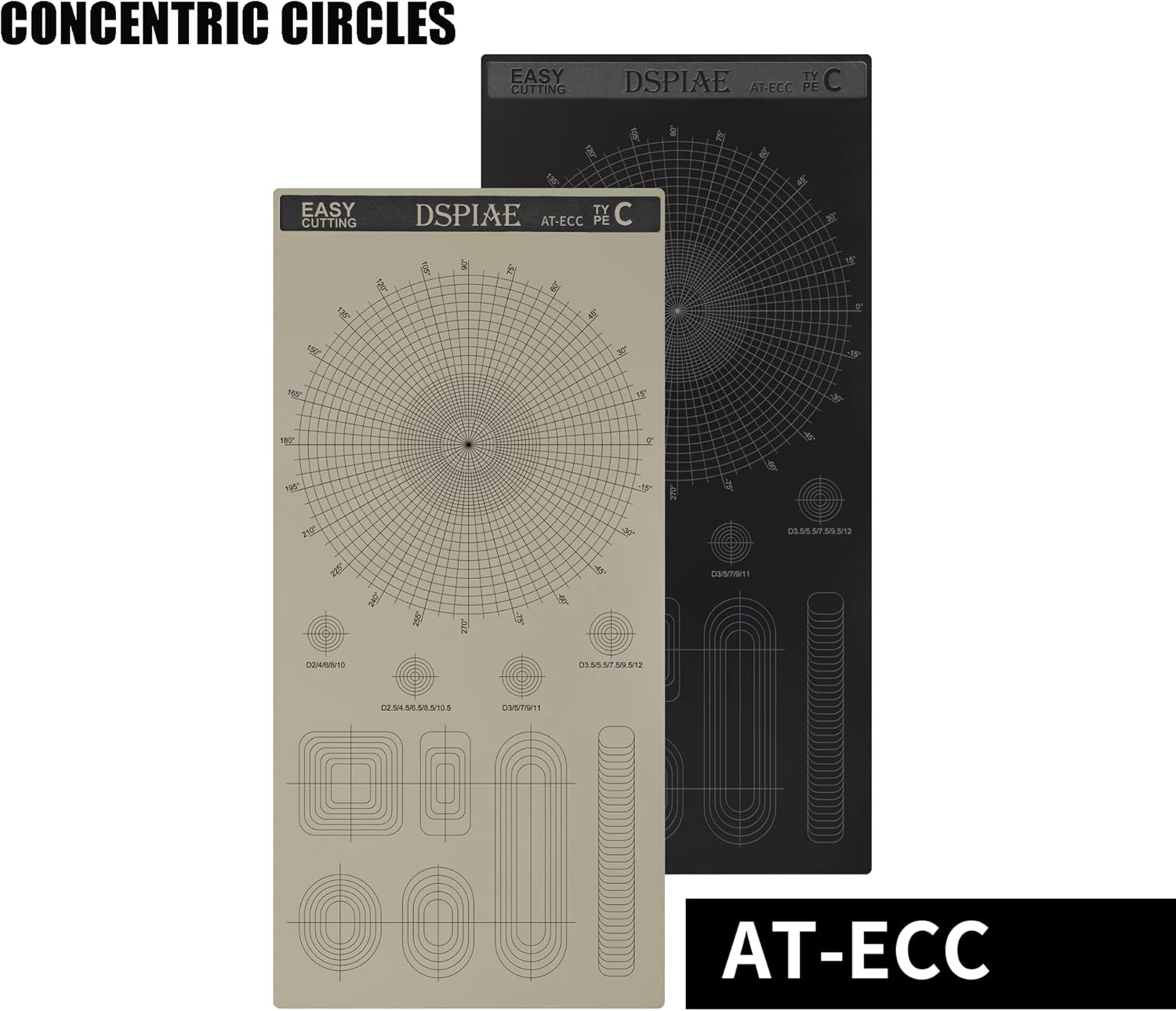 DSPIAE Masking Tape Cutting Mat Double Sided Design Model Building Tools Cutting Plate - Concentric Circles