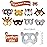 Blulu 32 Pcs Safari Animal Masks for Kids Jungle Zoo Animals Cartoon Masks for Woodland Animal Theme Birthday Party Decorations