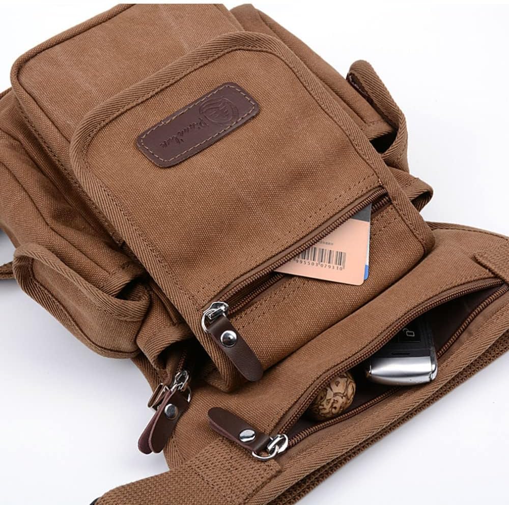 Pernera Moto Bolsa for Pierna, for Muslo, Cintura De Lona for Hombre, for, Hombro, Bandolera, Cuerpo Cruzado, Cadera, Cuna, Motociclismo(Green)