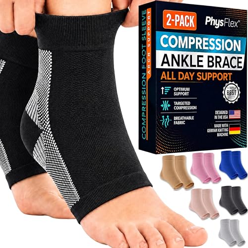 Ankle Brace Socks - Ankle Compression Sleeve - Foot Brace for Women & Men - Tendonitis & Arthritis Ankle Support Sports Running, Plantar Fasciitis Relief & Stabilizing Ankle Wrap - 60% off