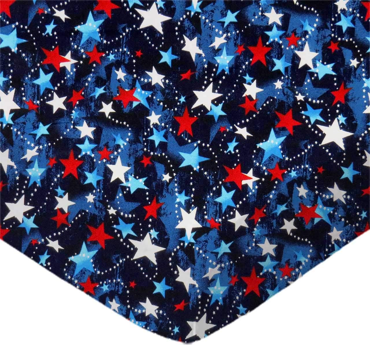 SheetWorld Baby Fitted Changing Pad Cover Sheet 16 x 33 inches, 100% Cotton Woven Sheet, Unisex Boy Girl, Patriotic Stars, Made in USA