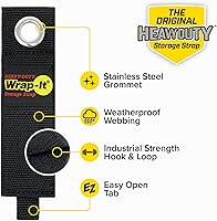 Vista 5 de Correas de almacenamiento resistentes Wrap-It, 33 cm (paquete de 6) - Gancho y bucle organizador de cables de extensión, envoltura de cable, correas