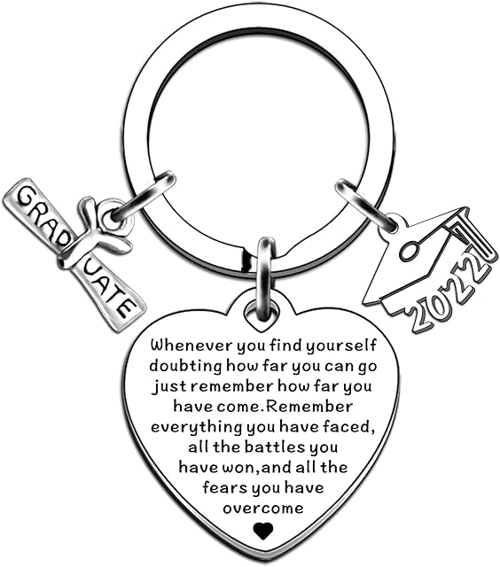 AMZQ Graduation Gifts for Her Inspirational Gifts for Women Class 2022 University Graduation Keyring Present