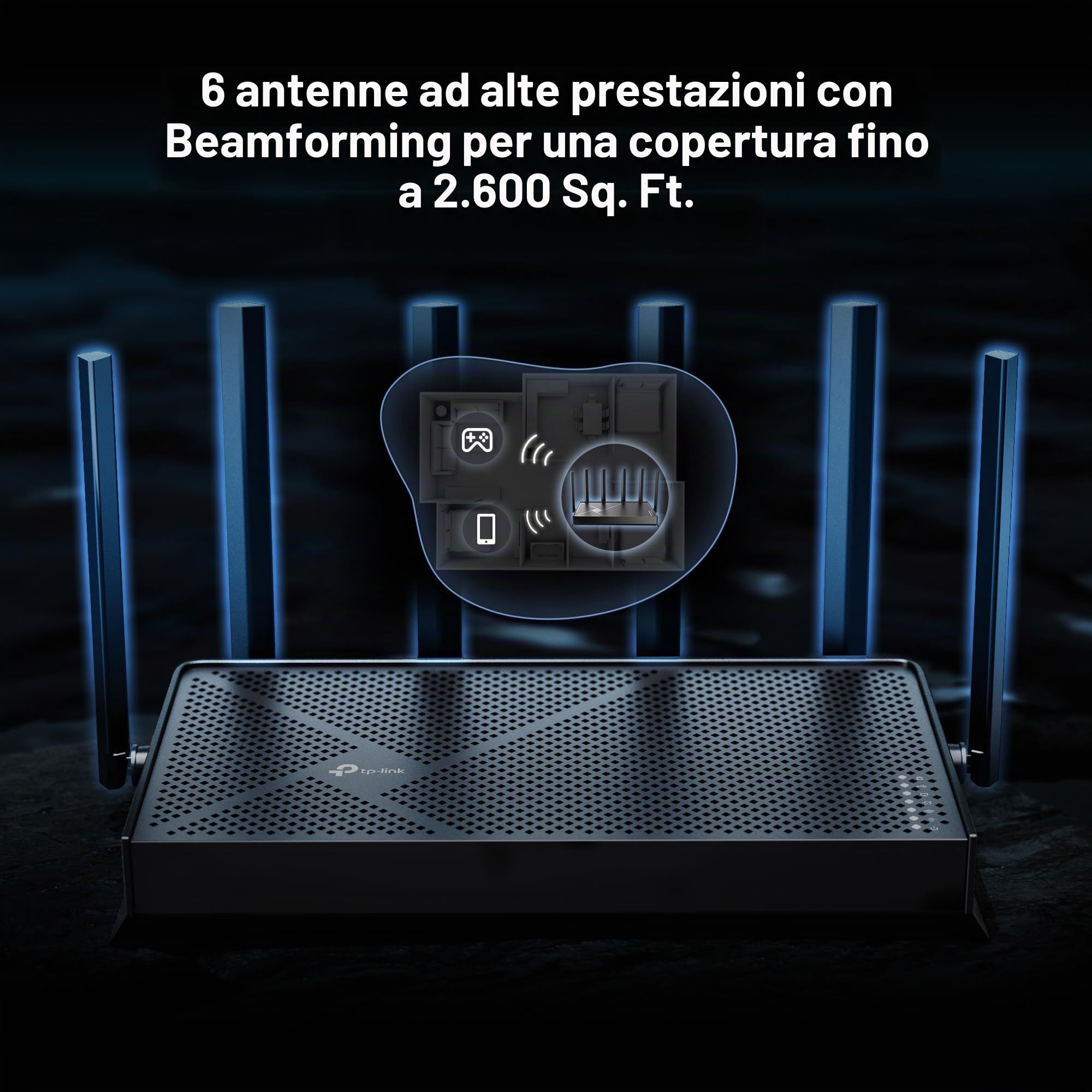 TP-Link Tri-Band BE9700 WiFi 7 Router Archer BE600 | 10G WAN/LAN +2.5G WAN/LAN +3 × porte LAN 2.5G, nuovo canale 320 Mhz | copre fino a 2.600 mq. ft e 120 dispositivi|VPN, HomeShield per la sicurezza