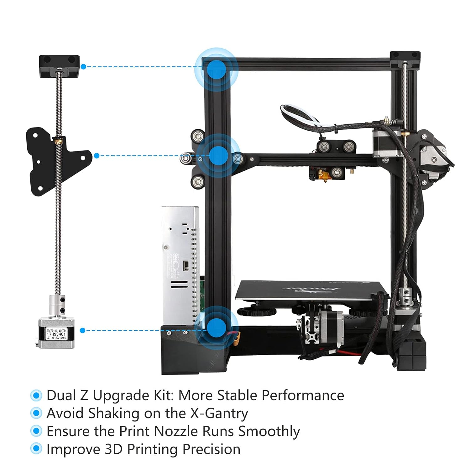 Ender 3 Pro Dual Z Axis Upgrade BIGTREETECH Ender 3 Dual Z axis Upgrade Kit with Stepper Motor Lead