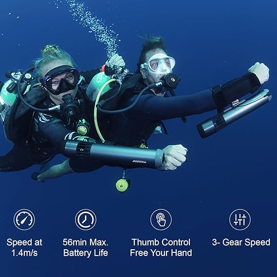 Waydoo subnado Standard Package Underwater Scooter Small Diving Scooter for Snorkeling SUP Diving Compact Lightweight Portable Weight 1.4kg Underwater Weight 0.7kg USB Rechargeable Carry-on