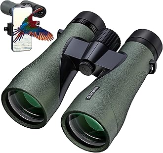 12X50 Professional HD Binoculars for Adults with Phone Adapter, High Power Binoculars with BaK4 prisms, Super Bright Lightweight & Waterproof Binocular Perfect for Bird Watching, Hunting, Stargazing
