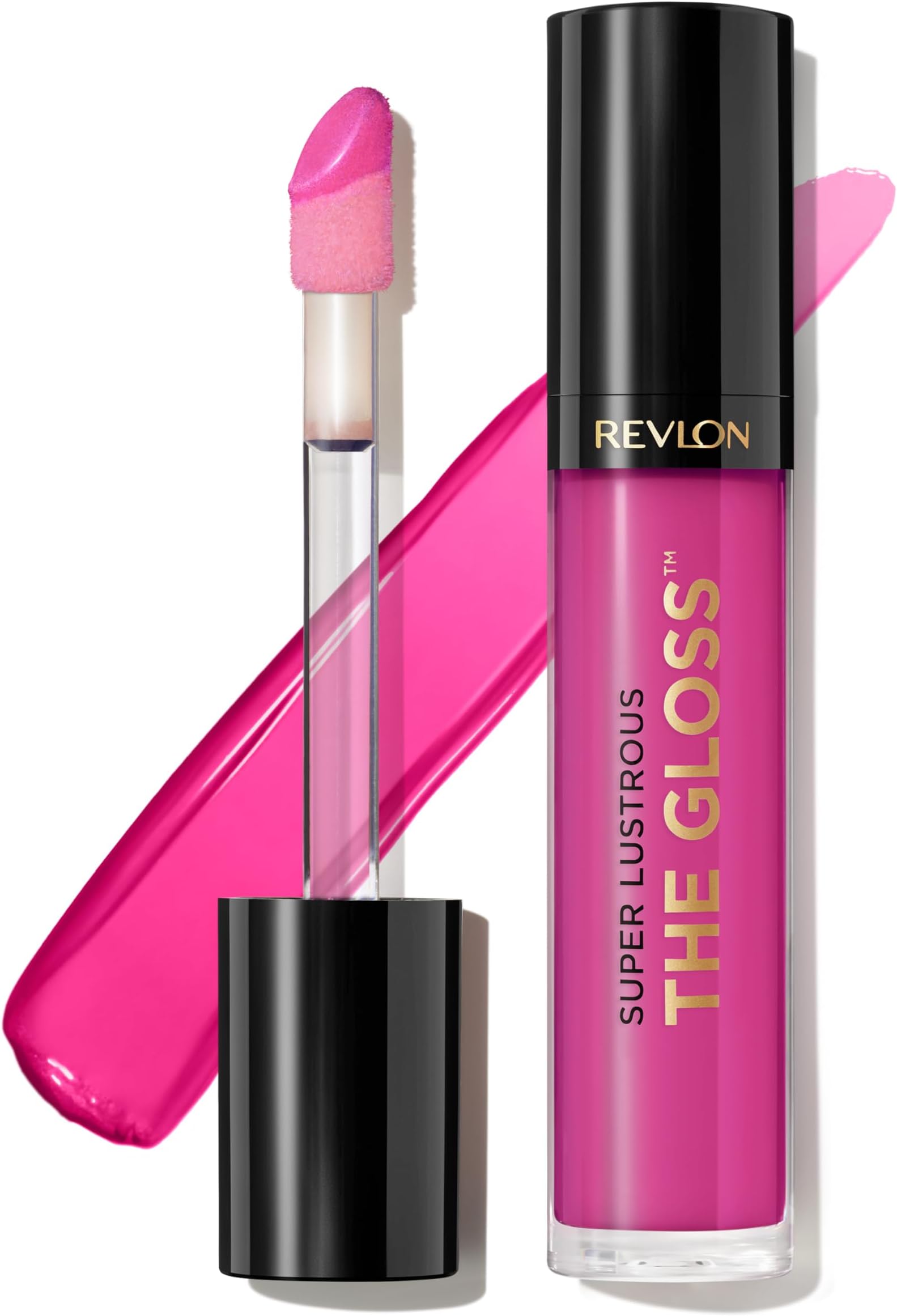Revlon Super Lustrous Lip Gloss, Non-Sticky, Hydrating, High Shine Finish, 232 Pink Obsessed, 0.13 oz
