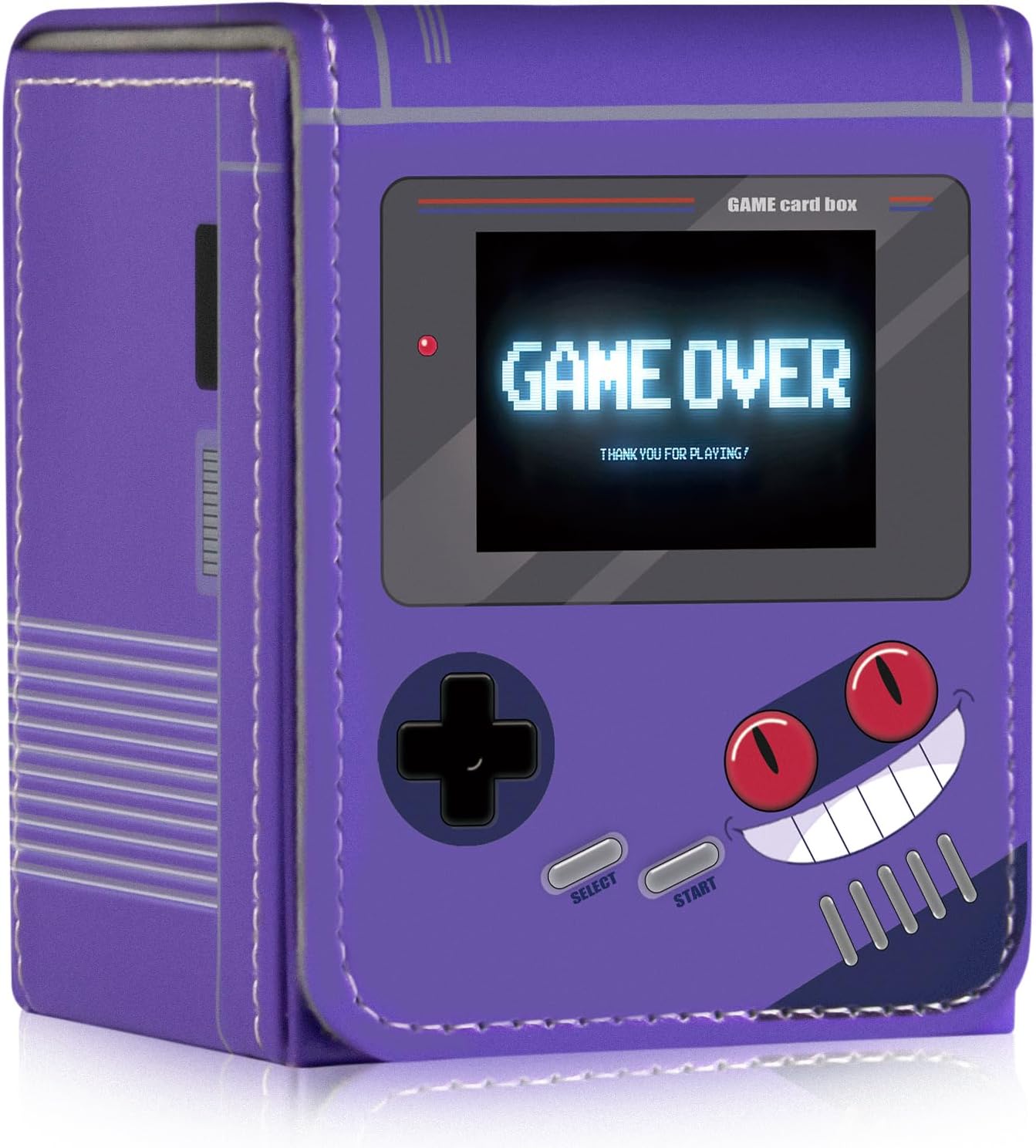 Card Deck Box Fits for YGO MTG,100+ Card Storage Box Trading Games PU Leather Storage Premium Deck Case (Game Purple)