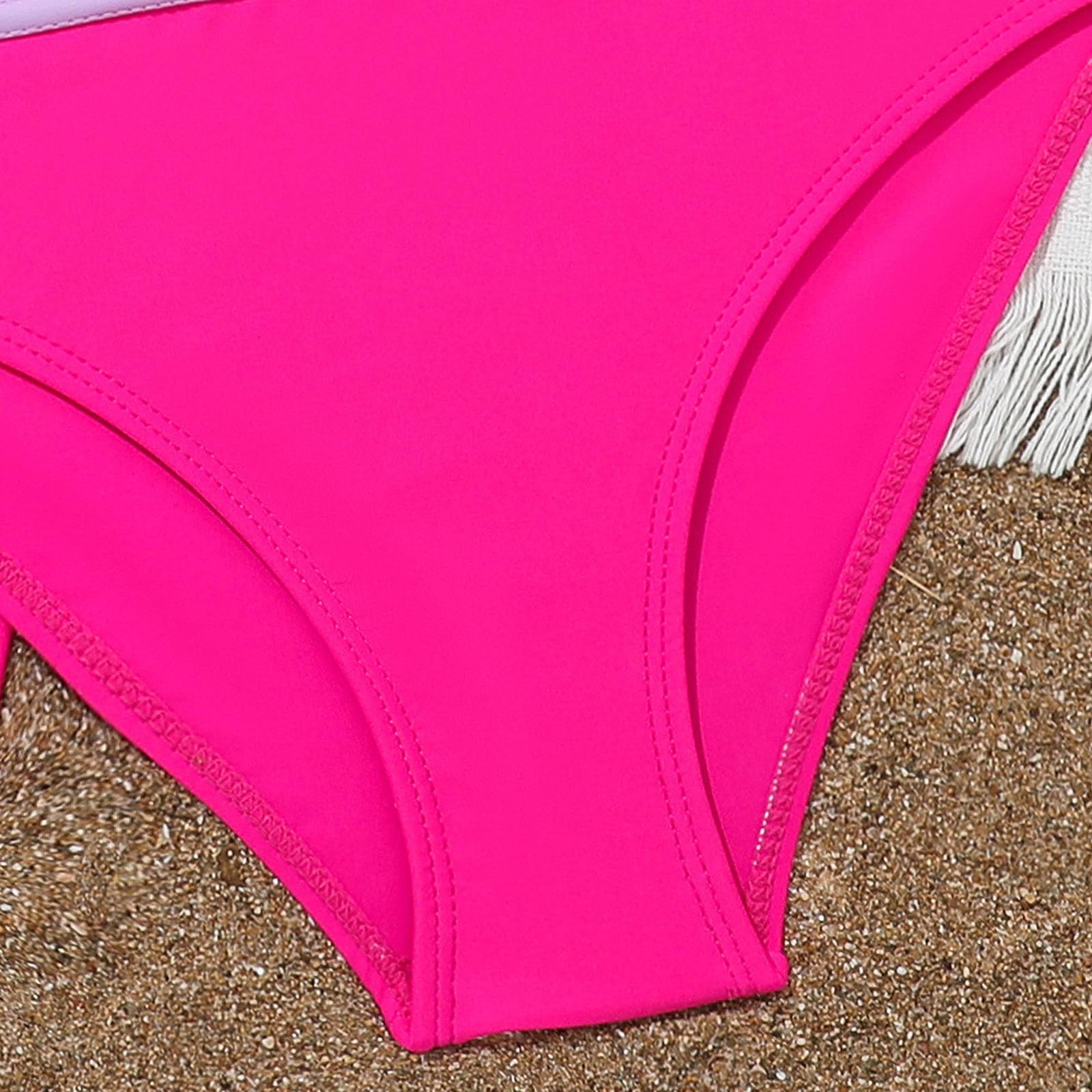 Costume da bagno per ragazze, 3 pezzi, con cinghie, a blocchi di colore, modesto, costume da bagno per ragazze curvy, moderno, atletico, per bambine, spiaggia, carino e comodo, per bambini, morbido