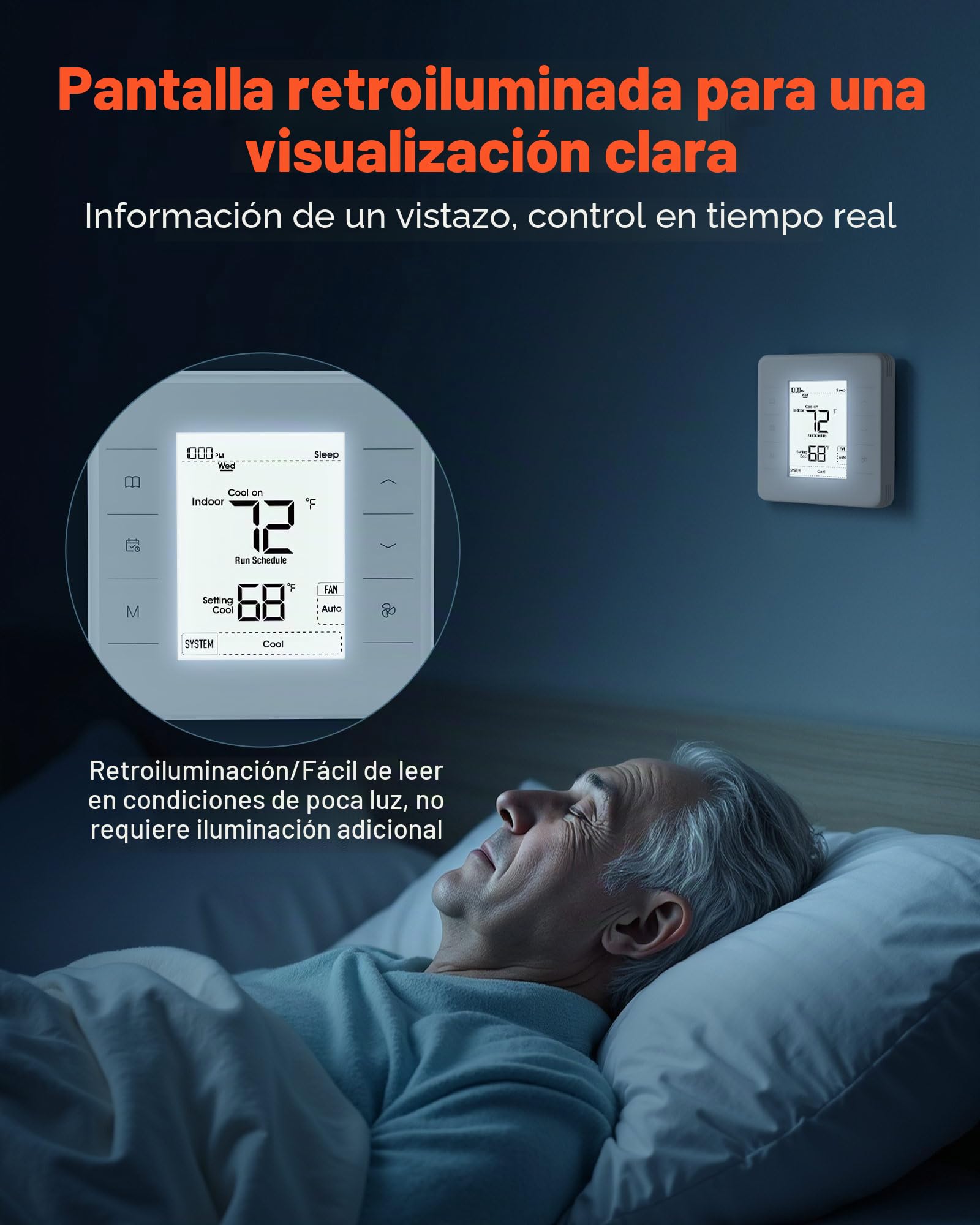 VEVOR Termostato Programable de 7 Días para Bomba de Calor, Aire Acondicionado y Suelo Radiante, Pantalla LED Retroiluminada, Amplio Rango de Temperatura de 5 a 37 °C, Blanco, 163 x 160 x 48 mm