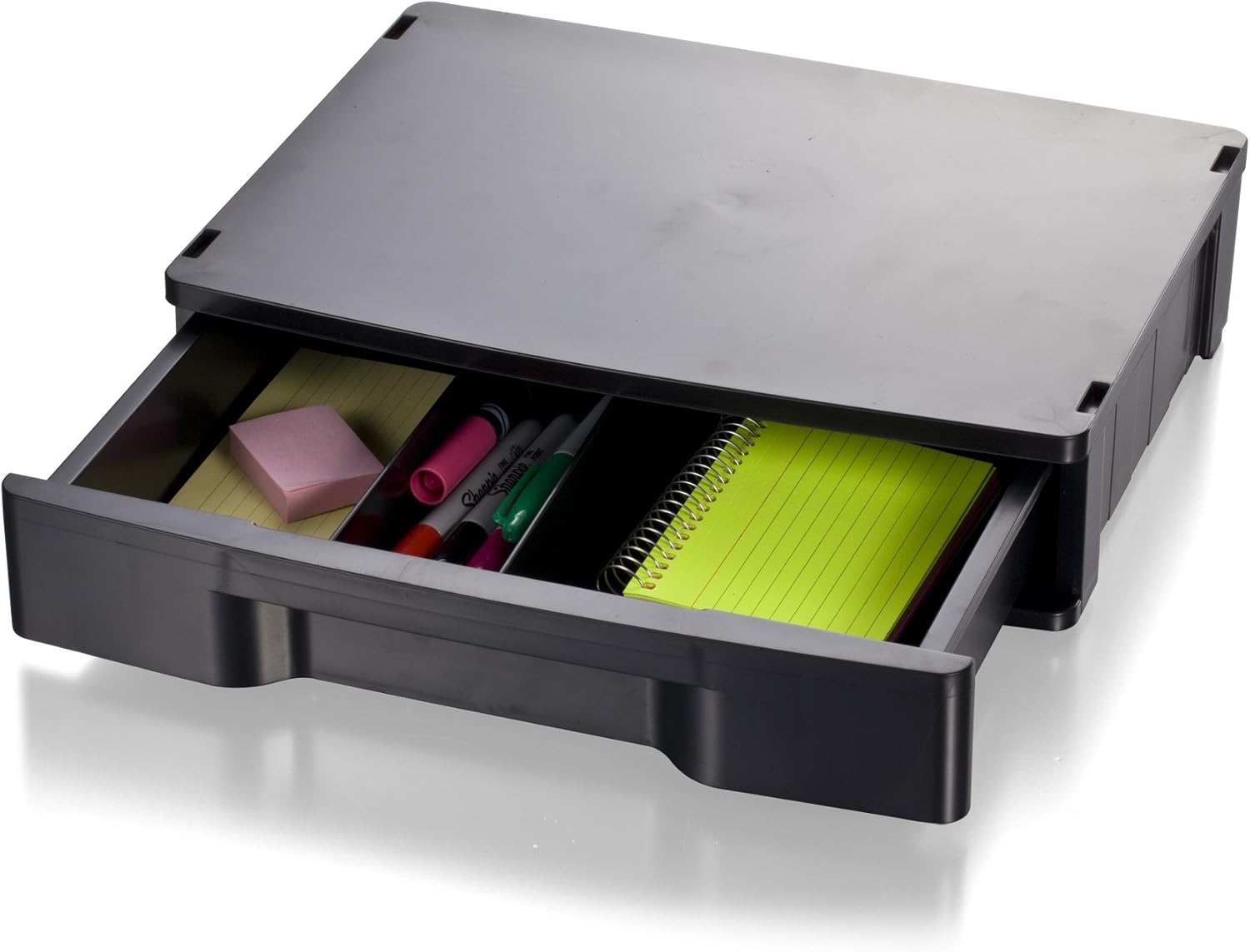 Officemate Recycled Drawer with Two Letter Trays, Black (26094)
