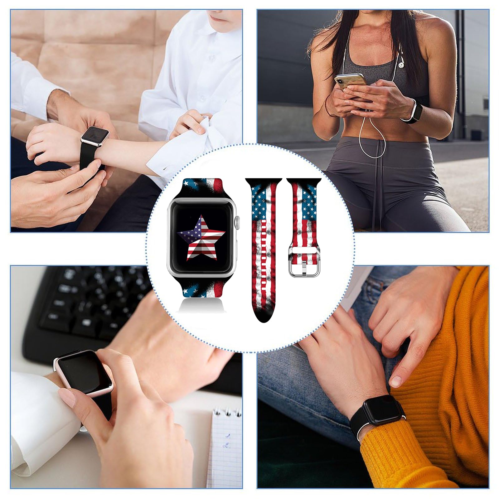 Compatible with Watch Bands for Women Men 38/40/41/42/44/45/46/49mm, Silicone Sport Replacement Wristband Strap for IWatch Series 11 10 9 Ultra 8 7 6 5 4 3 2 1 SE. - 4