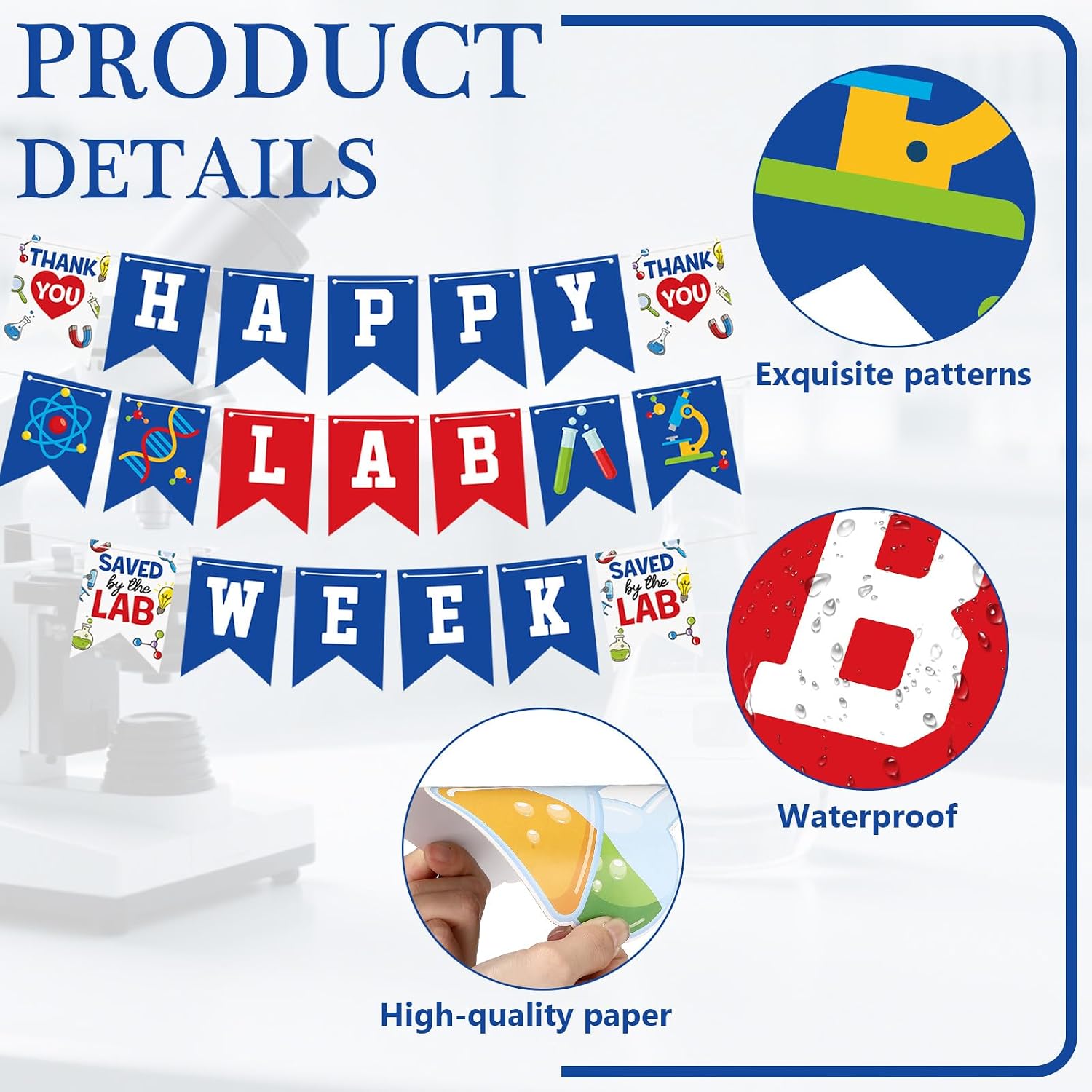 Motiskyy 49 Pcs Happy Lab Week Banner Decorations Lab Week Themed Hanging Swirls Science Birthday Party Decor Chemistry Laboratory Streamers Decor for School Classroom Experiment Supplies image 3