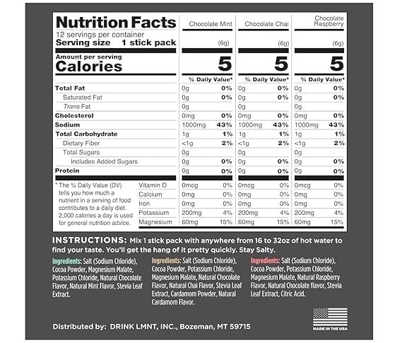 LMNT Zero Sugar Electrolytes - Variety Pack | Drink Mix | 12-Count (12 Count, Chocolate Medley Salt)