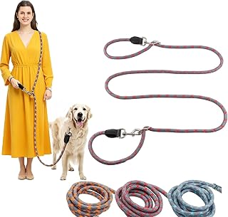 ショルダーリード 犬用 犬用リード 多機能 2.6m 反射素材付き ハンズフリー 調節可能 脱走防止 腰に掛けいる可能 斜め掛け肩掛け たすき掛け対応 中型犬用 お出かけ用//訓練/散歩用 (レッド)