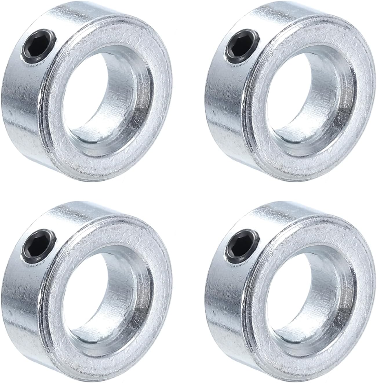 MECCANIXITY Shaft Collar 1"/25mm Bore Zinc Plated Carbon Steel Set Screw Style Clamping Collars Silver Tone 4 Pack