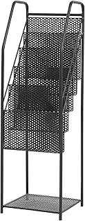 Estantería para Oficina/Tienda minorista, Soporte de Almacenamiento Independiente para folletos de periódicos con asa, estantería de 5 Bolsillos, Marco de Hierro Resistente (Color: Negro)