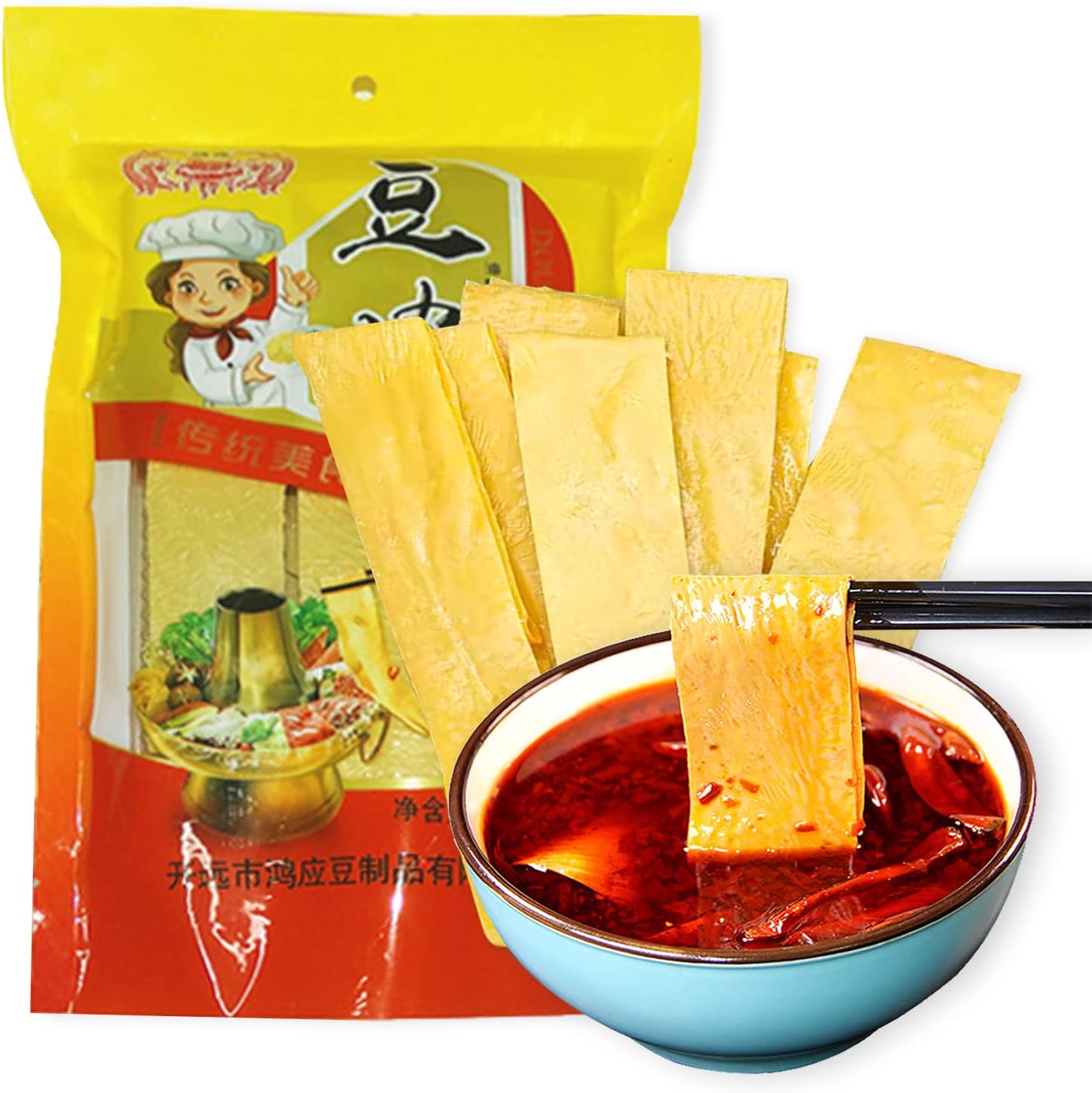 Phuumy 150g Chinese Non-Genetically Modified Soybean Skin, Which Is Made of Tofu Skin By Traditional Ancient Method, Has a Smooth Taste, Vegetarian. It is Used for Cooking Hot Pot, Cold Mix, and Fried Tofu Skin干豆皮，豆腐皮