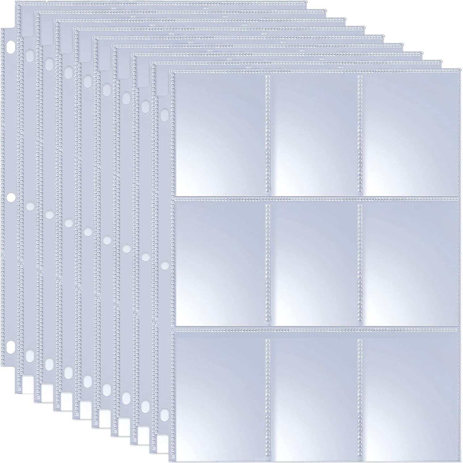 MaxGear Heavyweight Trading Card Sleeve, 1080 Pockets Baseball Card Sleeves Protectors 9 Pocket for 3 Ring Binder, Pages Protector Sheets for Sport Cards, Coupon, Game Cards, Business Cards, 120 Pack