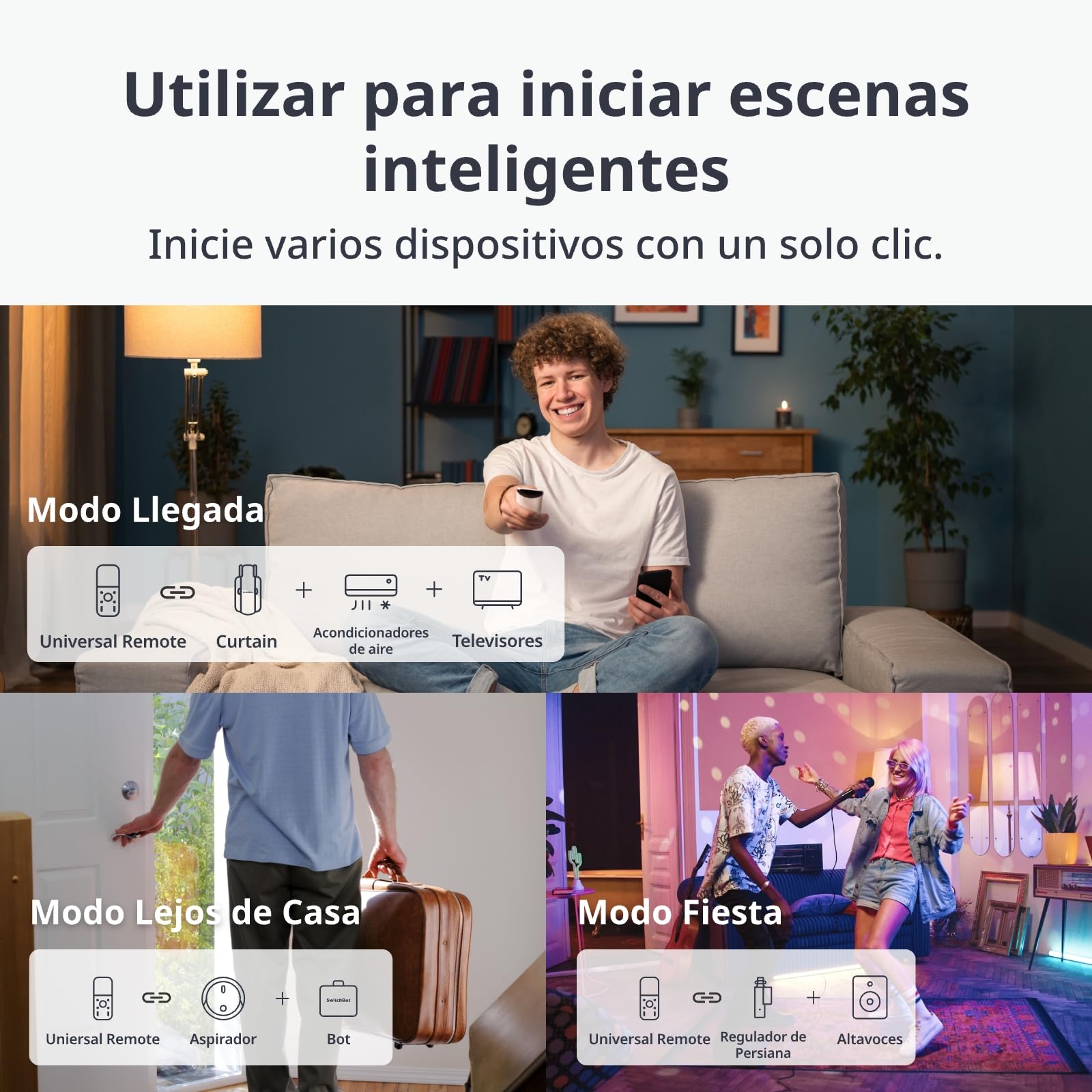SwitchBot Universal Remote Control con Hub Mini Matter Activado, Control Remoto Inteligente Todo-en-uno con App Adaptable, Control de Aparatos IR/Bluetooth, Compatible con TV/AC/SwitchBots y Más