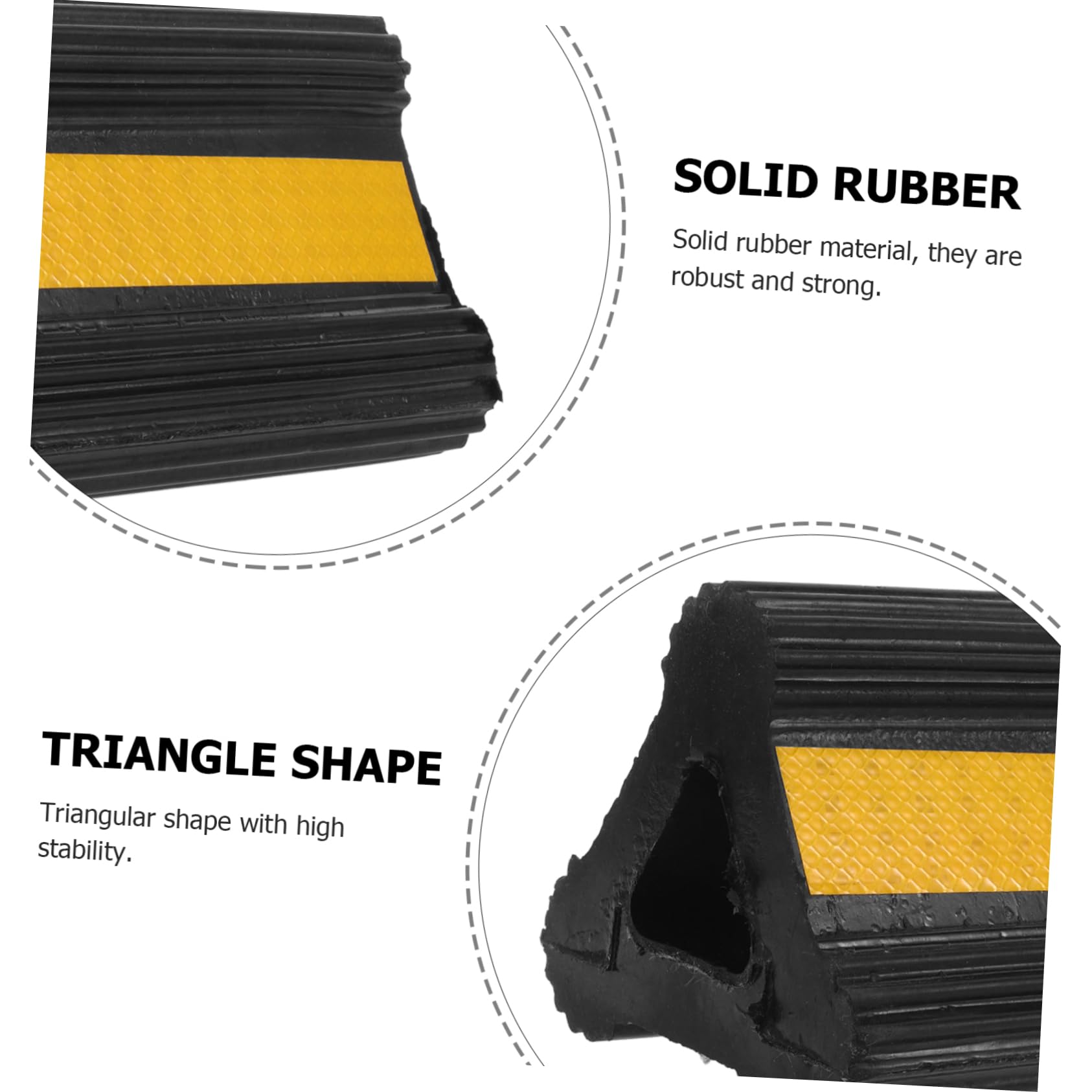 Cabilock Calzos para Ruedas De Goma Antideslizantes con Cinta Reflectante, Tope Triangular Portátil 210x115x105 Mm para Automóviles, Camiones y Remolques, Uso En Pendientes y Estacionamiento Seguro