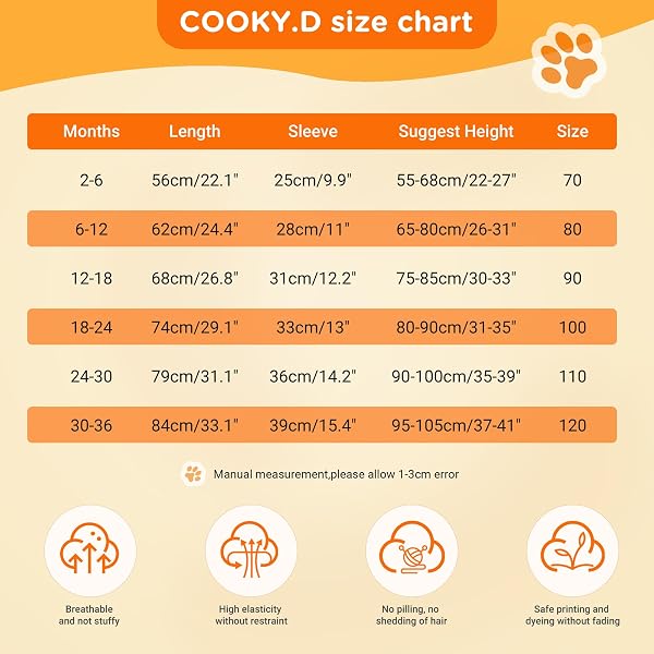 COOKY.D Unisexe Hiver Bébé Grenouillères 3-36 Mois - 3