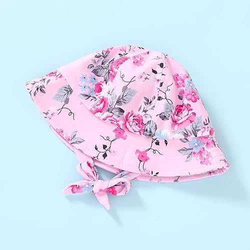 Vista 7 de Traje de baño de una pieza para bebé niña con protección solar de manga larga, conjunto con gorro, diseño floral, cremallera, traje de baño