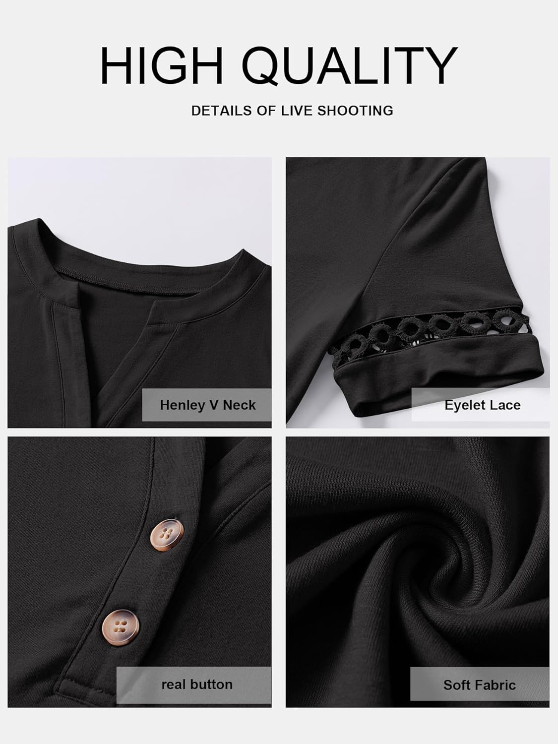 ANRABESS Womens Short Sleeve Tops Henley V Neck Blouses Dressy Casual 2026 Summer Trendy Tee Shirts Work Business Outfits - Image 6