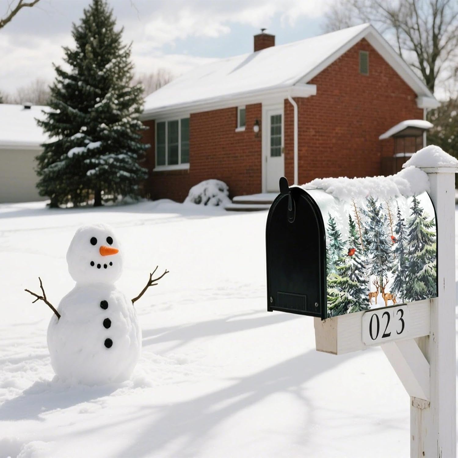 4 Pieces Magnetic Mailbox Covers, Mailbox Cover Magnetic Standard Size 21 x 18 inch Spring Summer Autumn Winter Waterproof Letter Covers for Garden Patio Decoration