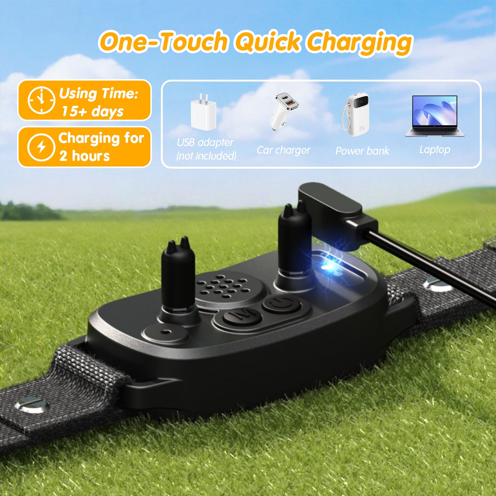 Collar Antiladridos para Perros, Modo de Sonido/Vibración/Vibración Fuerte, 1-5 Niveles de Sensibilidad, Resistencia al Agua IP67, Collar Antiladridos para Perros Pequeños, Medianos y Grandes