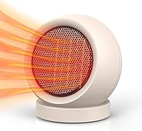 Coolfor PTC Ceramic Space Heater 600W - Portable Desktop Electric Heater for Office Desk, Bedroom, Home - Fast 3s Heat, Quiet & Safe (Light Brown)